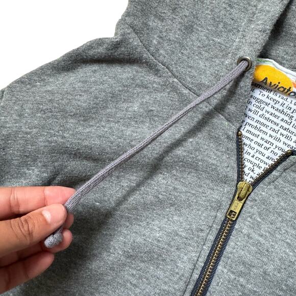 Aviator Nation Gray Hoodie with Multicolor Stripes - Picture 4 of 7